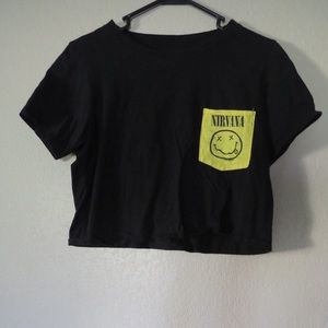 Nirvana pocket black crop top